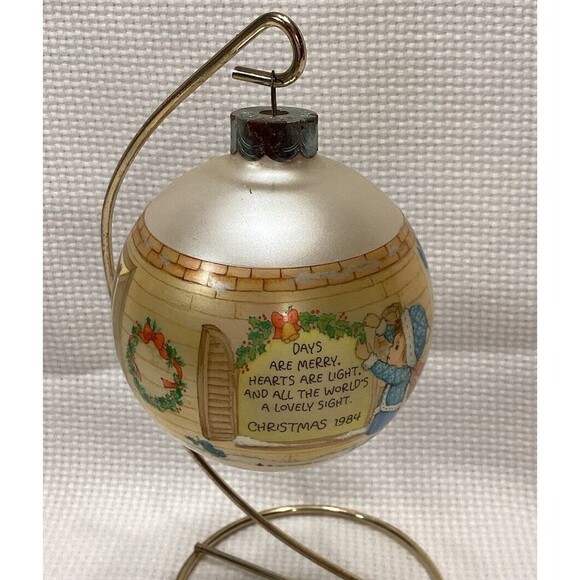 Vintage 1984 Hallmark Cards Betsy Clark 12th Satin Glass Christmas Ornament - Picture 3 of 9